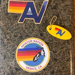 Aviator Nation Rainbow Sticker and Keychain Set